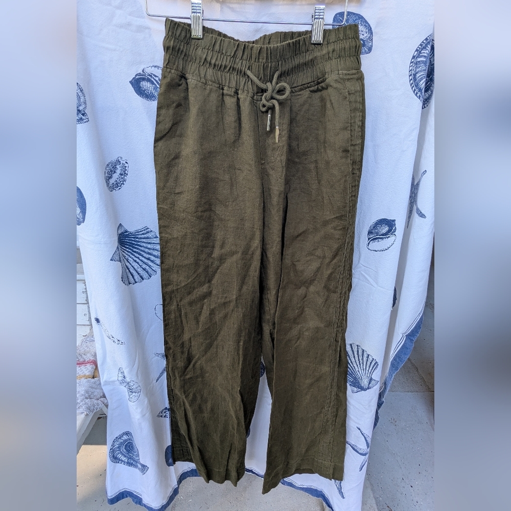 Quince Size Small Olive 🫒 Green Linen Pants Like New